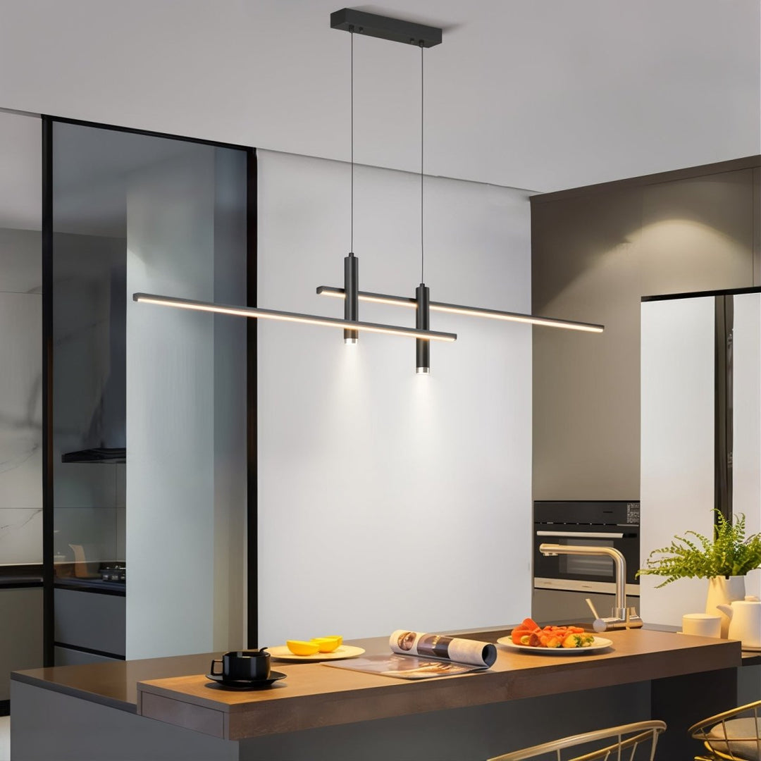 LumiLine – Modern LED Linear Taklampa med Justerbar Höjd och Dimmer