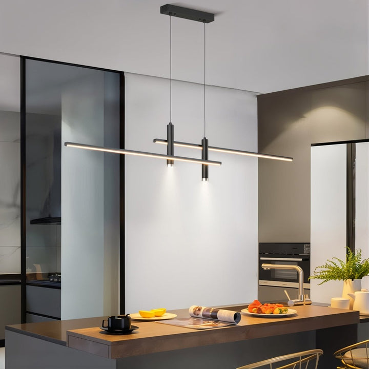 LumiLine – Modern LED Linear Taklampa med Justerbar Höjd och Dimmer