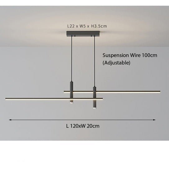 LumiLine – Modern LED Linear Taklampa med Justerbar Höjd och Dimmer