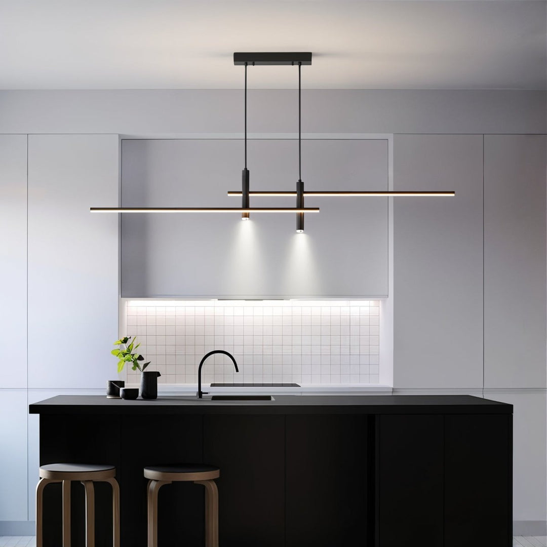 LumiLine – Modern LED Linear Taklampa med Justerbar Höjd och Dimmer