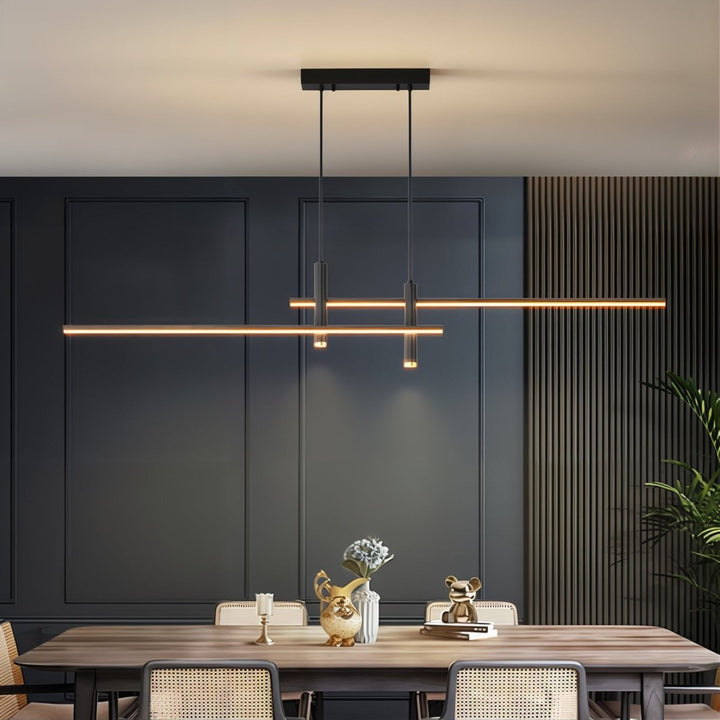 LumiLine – Modern LED Linear Taklampa med Justerbar Höjd och Dimmer