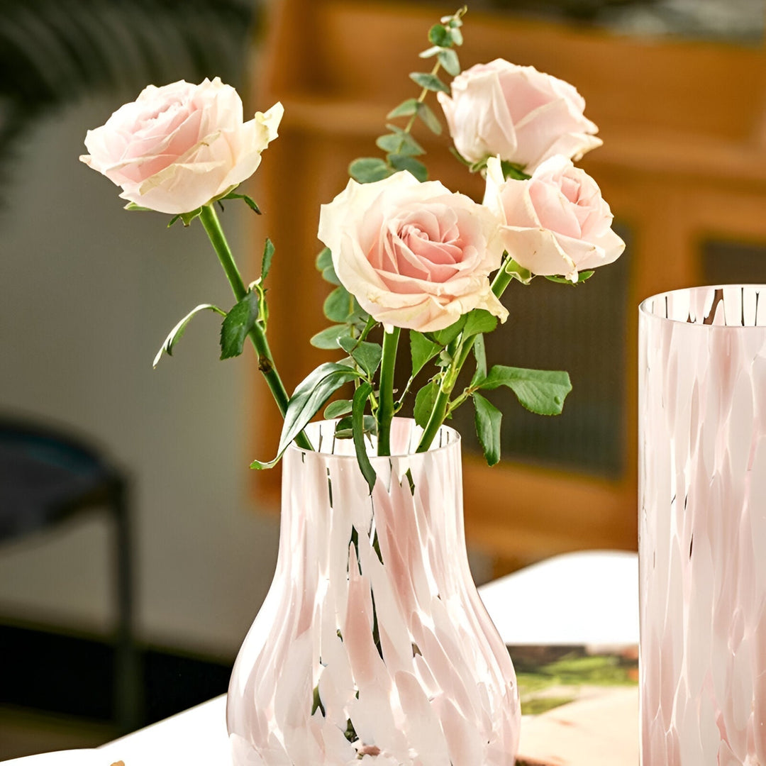 Rosa marmor effekt glas vas - amerikansk stil hydroponisk dekoration