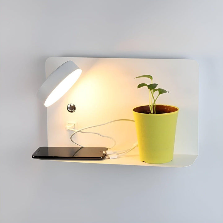 LED-vägglampa med USB-laddfunktion – Mjukt, Varmt Ljus med På-/Av-knapp