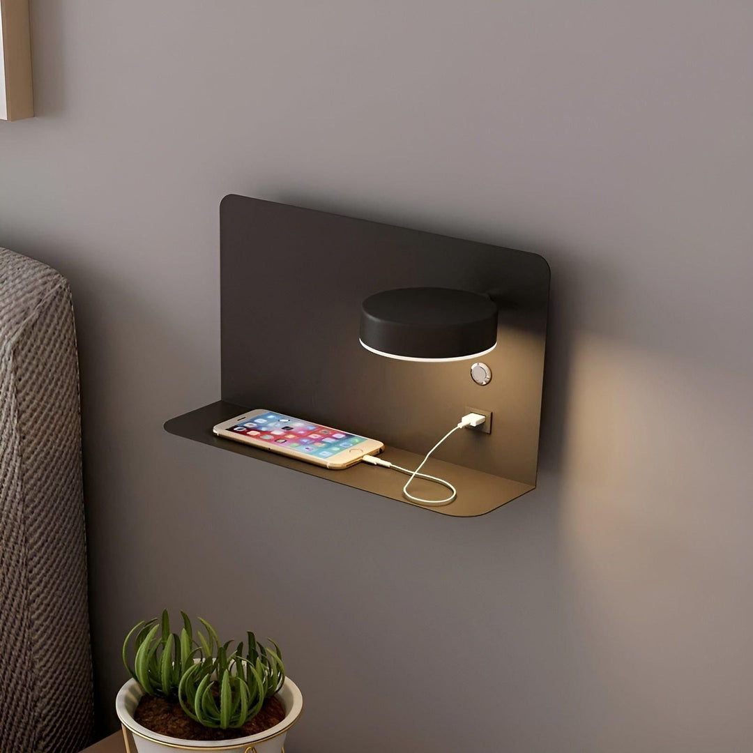LED-vägglampa med USB-laddfunktion – Mjukt, Varmt Ljus med På-/Av-knapp