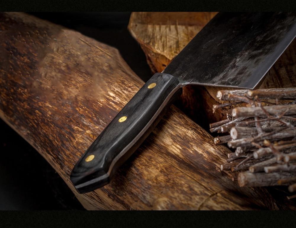 Handsmidd kolstål kockkniv