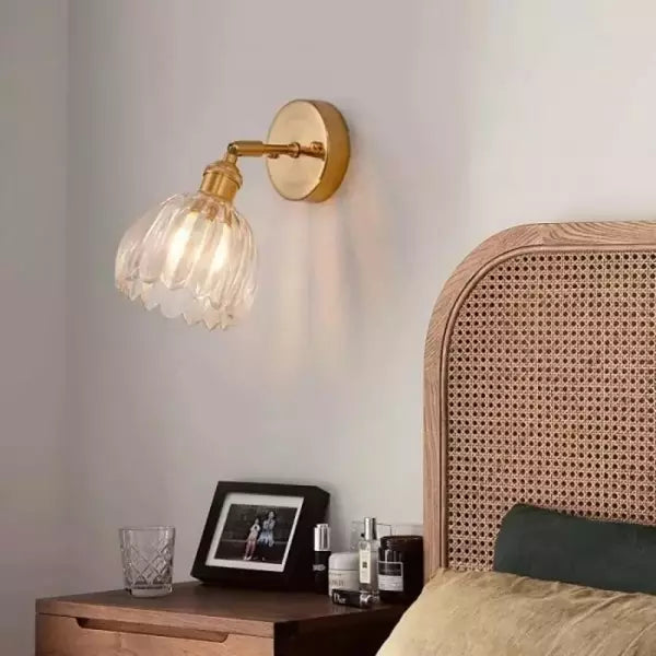 Vägglampa Vintage Glas Mässing Sconces