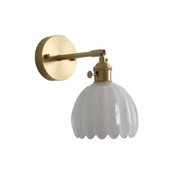 Vägglampa Vintage Glas Mässing Sconces