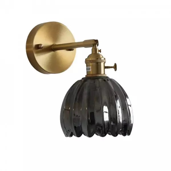 Vägglampa Vintage Glas Mässing Sconces