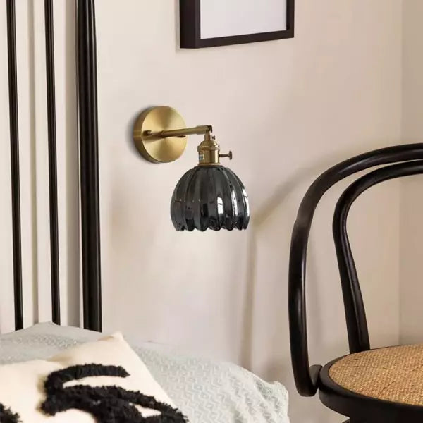 Vägglampa Vintage Glas Mässing Sconces