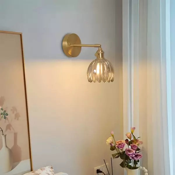 Vägglampa Vintage Glas Mässing Sconces