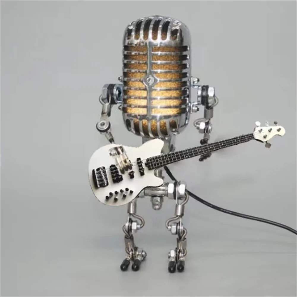 Bordslampa med Industriell Robot Gitarrdesign