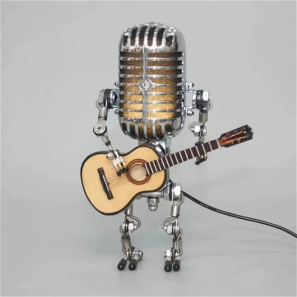Bordslampa med Industriell Robot Gitarrdesign