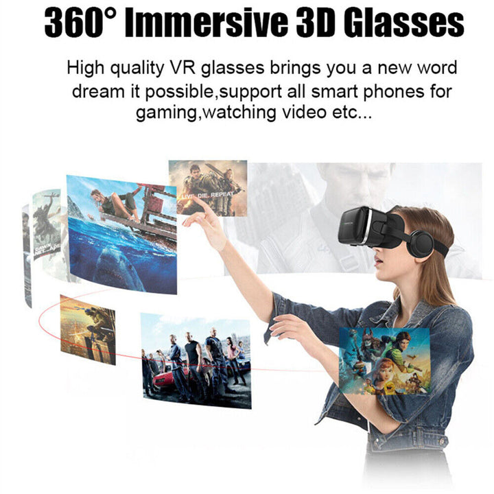 Smartphone 360° VR-headsetglasögon med Bluetooth-fjärrkontroll