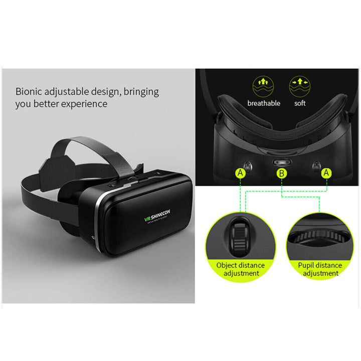Smartphone 360° VR-headsetglasögon med Bluetooth-fjärrkontroll
