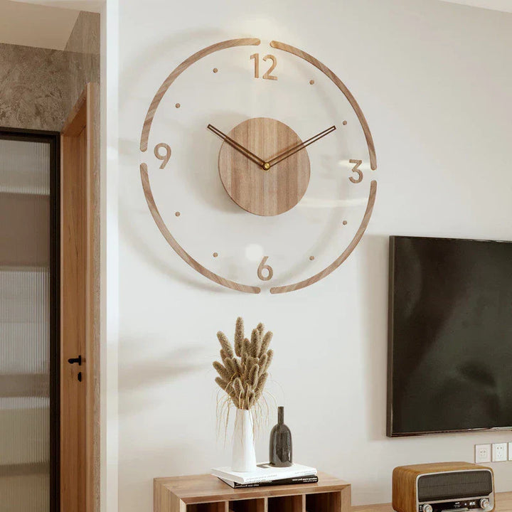 Nordisk Trä Väggklocka – Tidlös Minimalism