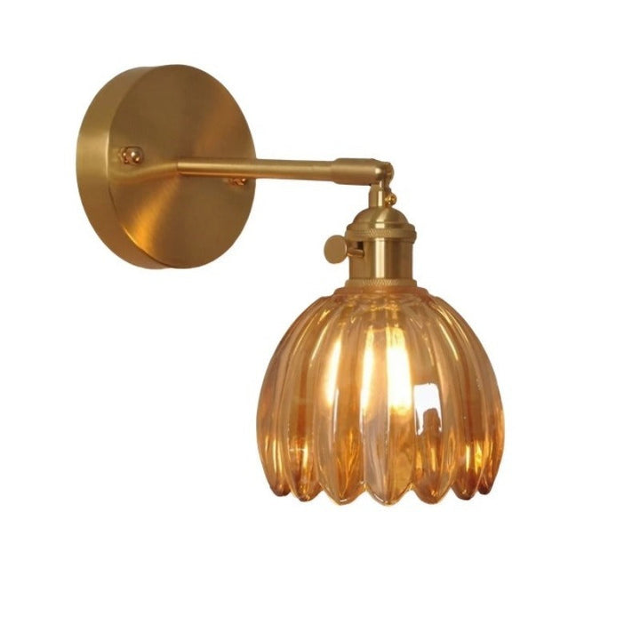 Vägglampa Vintage Glas Mässing Sconces