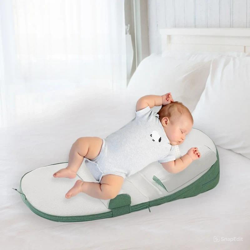 RoyaleGlow Baby Wedge Sido Sova Kudde Säng Reflux Anti Rulla Nyfödd Säng