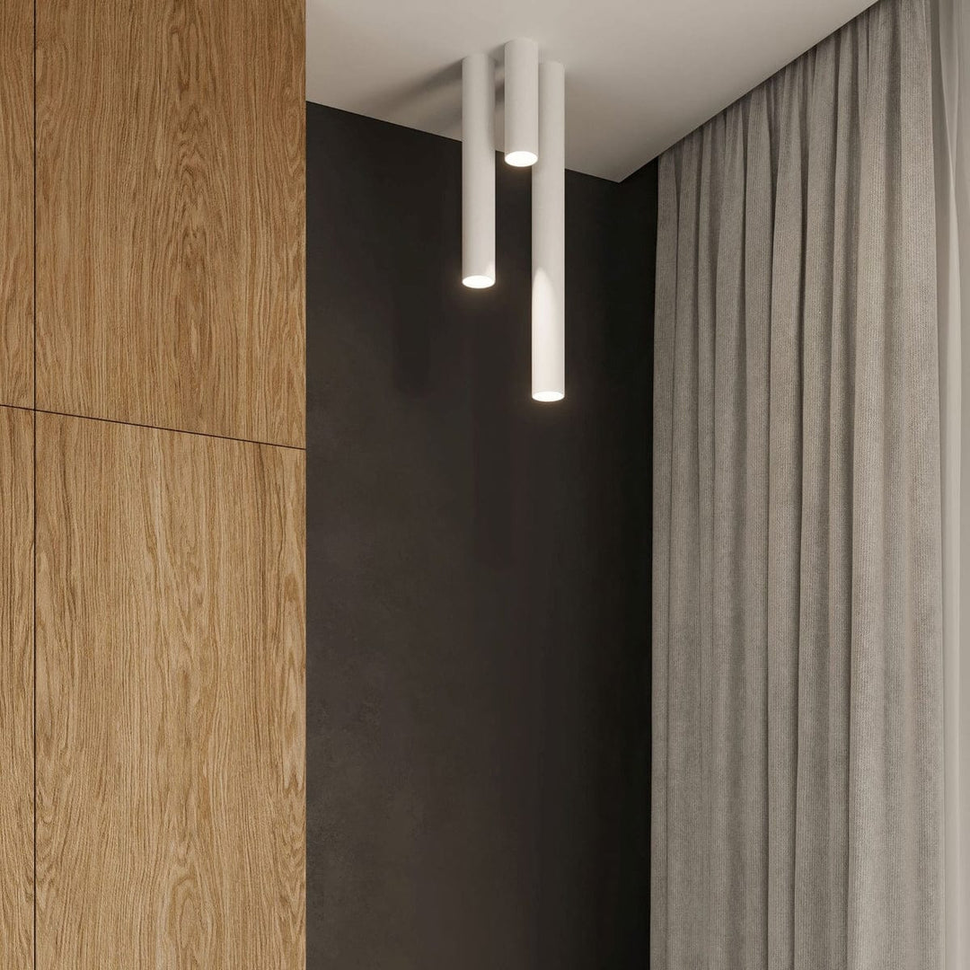 LAGOS 20 Vit Taklampa - Modern Minimalistisk Design - Hållbar Stål - Lätt Installation - GU10 Lampa Kompatibel
