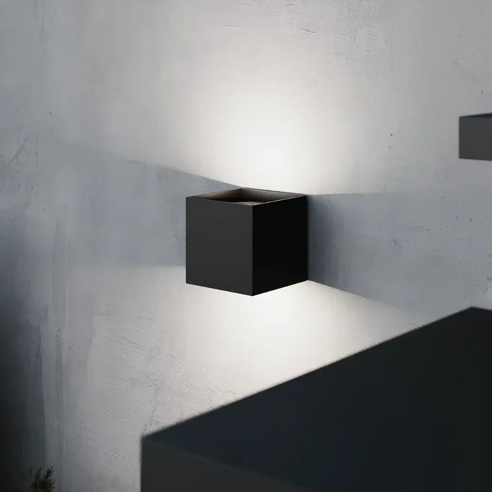 Vägglampa Svart Aluminium Justerbar Kub LED