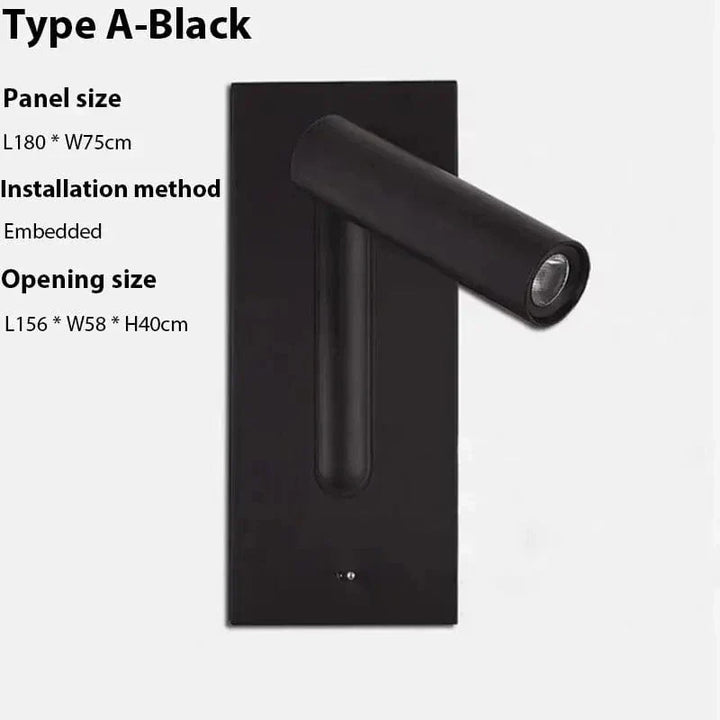Justerbar USB-laddningsvägglampa med 350° rotation – Modern vägglampa för nattduksbord och hotellanvändning