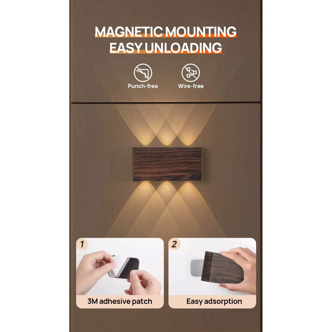 Trådlös LED-vägglampa med touchkontroll – Uppladdningsbar - Dimbar - Minimalistisk design - Tre färgtemperaturer - Inomhusbruk