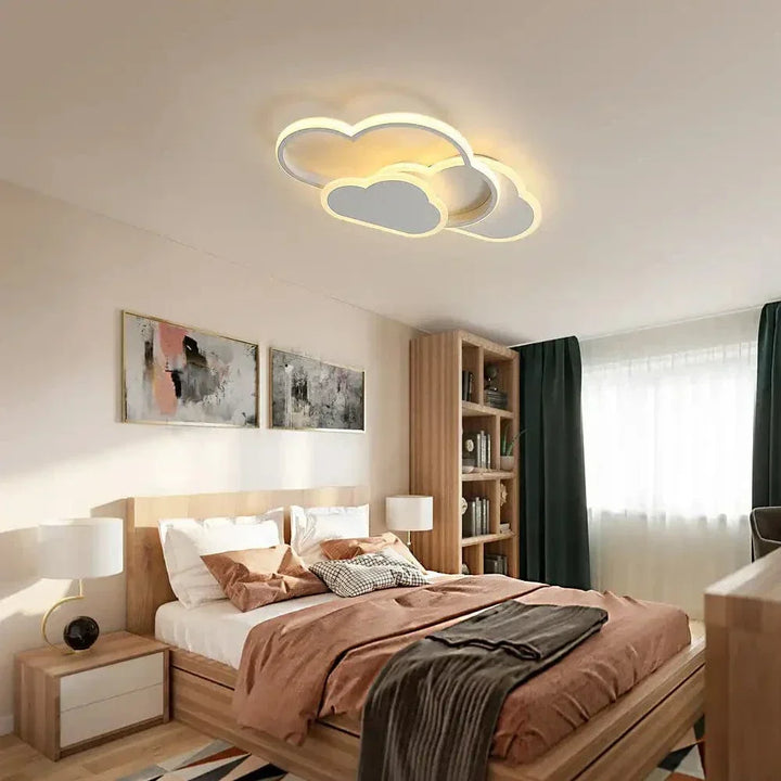Dimmbar LED Taklampa – Moln Design – Justerbar Färgtemperatur - 32W - Fjärrkontroll - Ideal för Barnrum