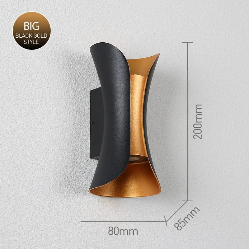 LED Vägglampa Med Modern Design – Vattentät - Aluminium - Inomhus/Utebruk