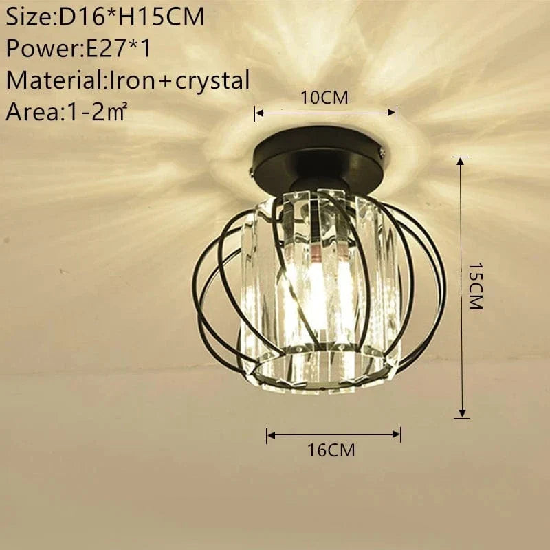 Modern Flush Mount Ceiling Light Fixture – K9 Crystal - LED Kompatibel - Elegant Design - Inomhusbruk - Polerad Krom Finish