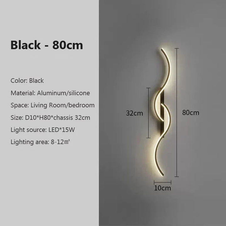 Modern minimalist LED vägglampa – 24 tum lång remdesign för inomhus sovrum och vardagsrum vägglampor