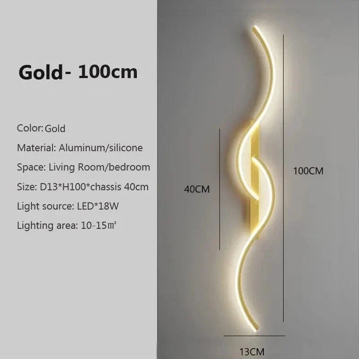 Modern minimalist LED vägglampa – 24 tum lång remdesign för inomhus sovrum och vardagsrum vägglampor