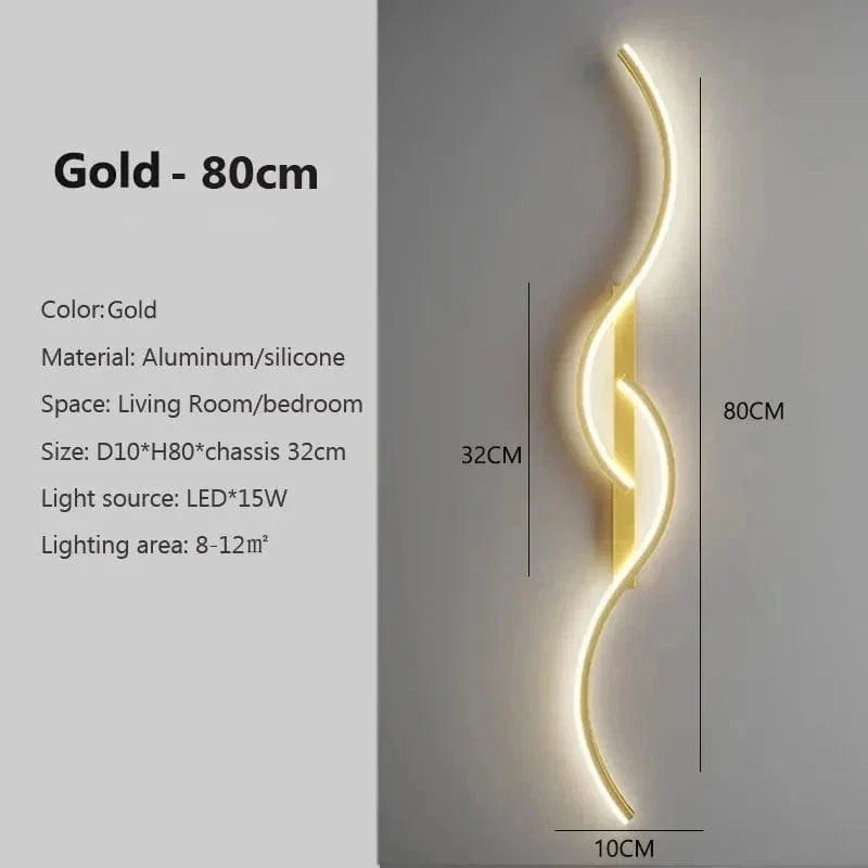 Modern minimalist LED vägglampa – 24 tum lång remdesign för inomhus sovrum och vardagsrum vägglampor