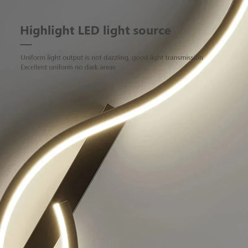 Modern minimalist LED vägglampa – 24 tum lång remdesign för inomhus sovrum och vardagsrum vägglampor