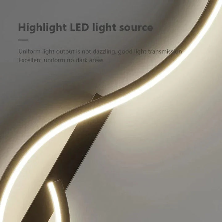 Modern minimalist LED vägglampa – 24 tum lång remdesign för inomhus sovrum och vardagsrum vägglampor