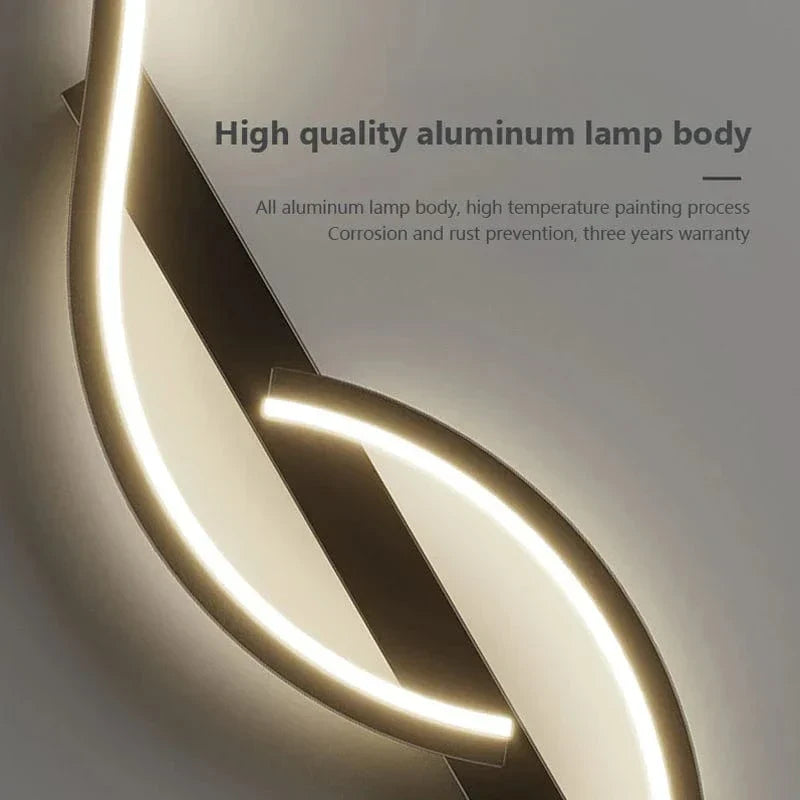 Modern minimalist LED vägglampa – 24 tum lång remdesign för inomhus sovrum och vardagsrum vägglampor