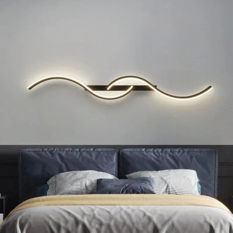 Modern minimalist LED vägglampa – 24 tum lång remdesign för inomhus sovrum och vardagsrum vägglampor