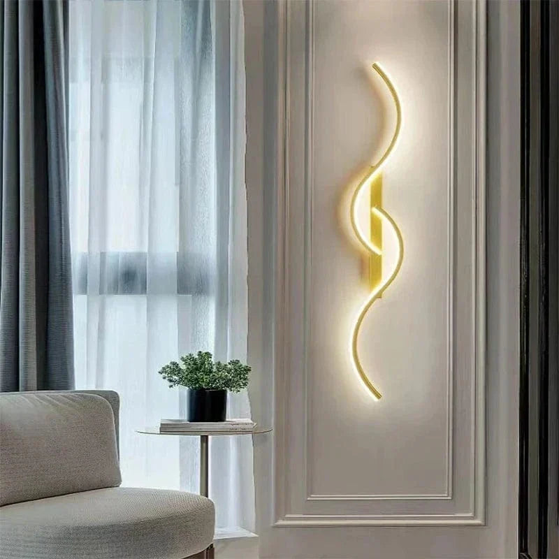 Modern minimalist LED vägglampa – 24 tum lång remdesign för inomhus sovrum och vardagsrum vägglampor