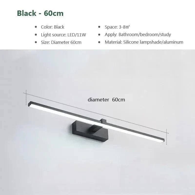 Modern Vattentät LED Badrums Vägglampa - Platt Design Vägglampa Belysning i Vit och Svart
