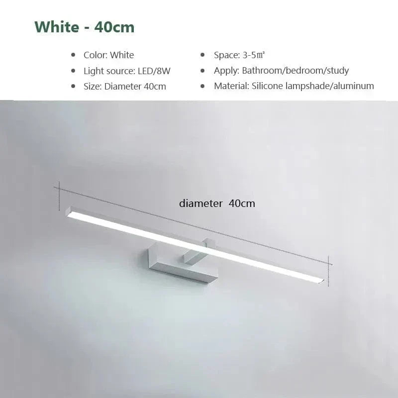 Modern Vattentät LED Badrums Vägglampa - Platt Design Vägglampa Belysning i Vit och Svart