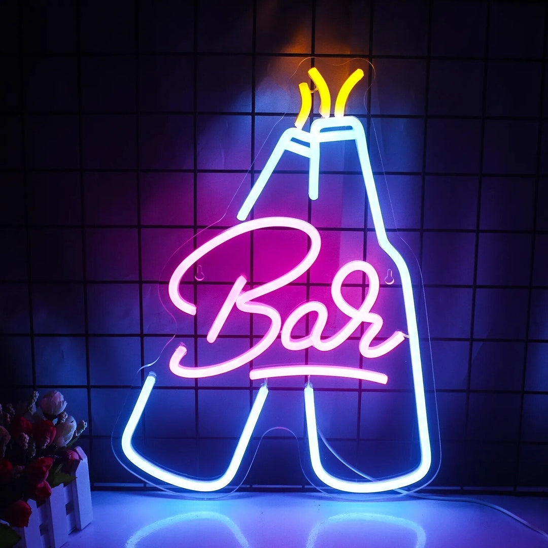Cocktails &amp; Beer LED Neon Skylt – Livlig USB-drivet Bar &amp; Fest Dekoration