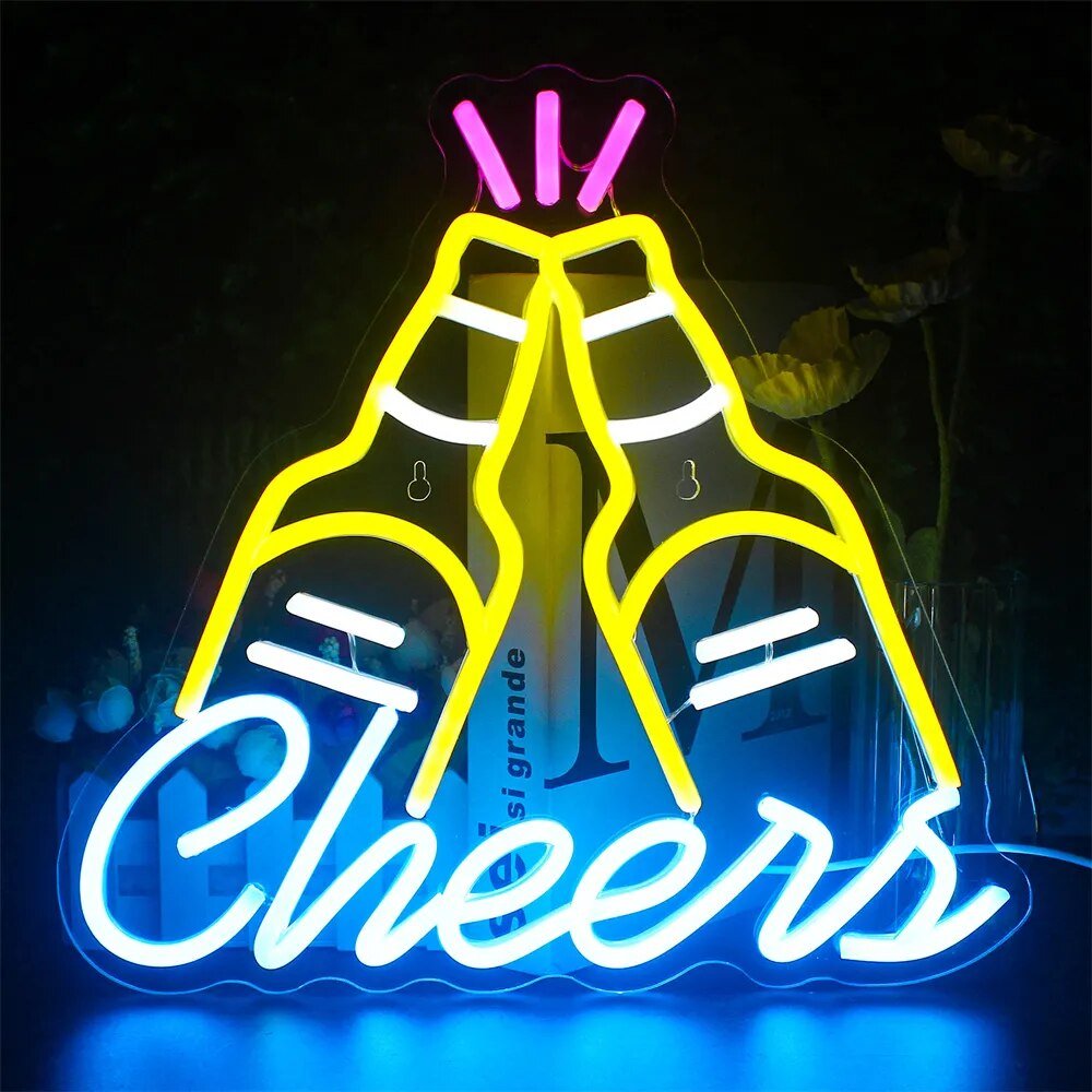 Cocktails &amp; Beer LED Neon Skylt – Livlig USB-drivet Bar &amp; Fest Dekoration