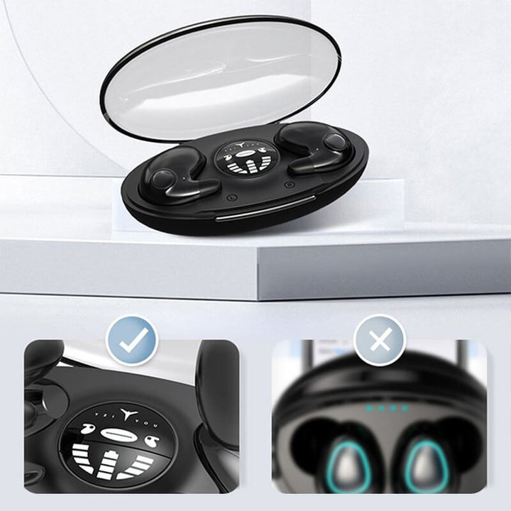 Carvallo Osynliga Sömnheadset Trådlösa | Bluetooth 5.3 | Bullerdämpning &amp; IPX5 Vattentåliga | 24h Batteritid