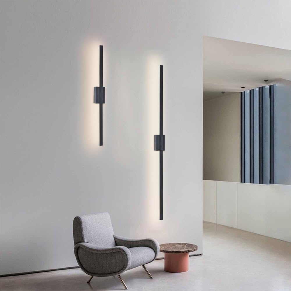 Industriell minimalistisk lång LED järn vägglampor för samtida vardagsrumsinredning och stilfull belysning